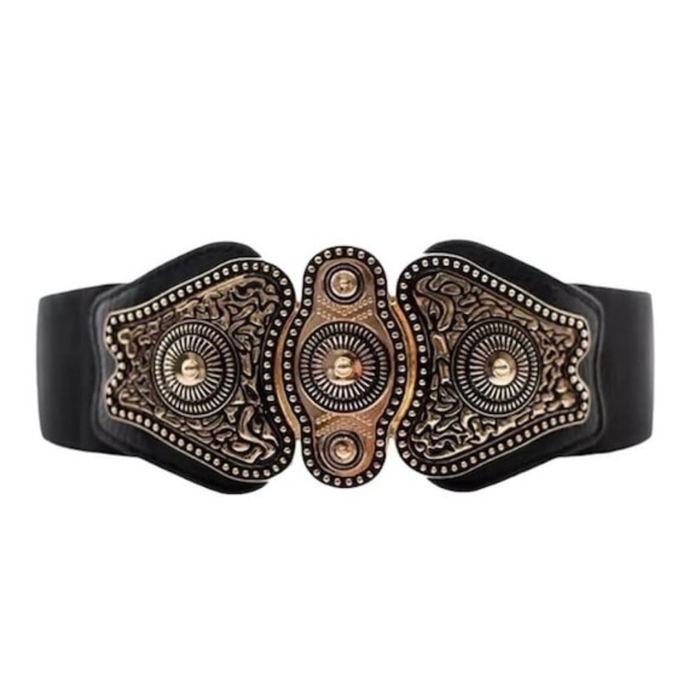 Metal Leather Western Gypsy Cow Girl Boho Chic Belt - Picture 3 of 4